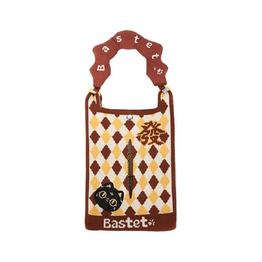 大英博物馆 巴斯特系列萌猫条纹车载抽纸巾挂包 商品图5