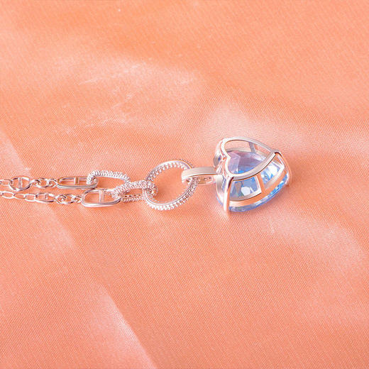 【托帕石爱心项链】周六（3.21）中午12点开始 S925银轻奢时尚彩宝首饰品送女士节日礼物JN25122-水晶cc 商品图3