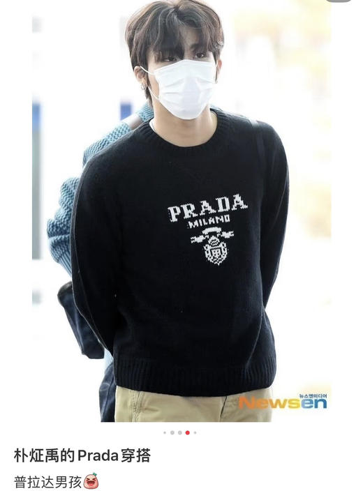纯原 PRA*A男士字母嵌花羊毛毛衣032002 商品图2