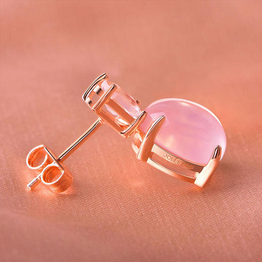 【天然粉水晶芙蓉石耳钉】 S925银饰品送女生节日礼物一物一证JE25023-水晶CC 商品图4