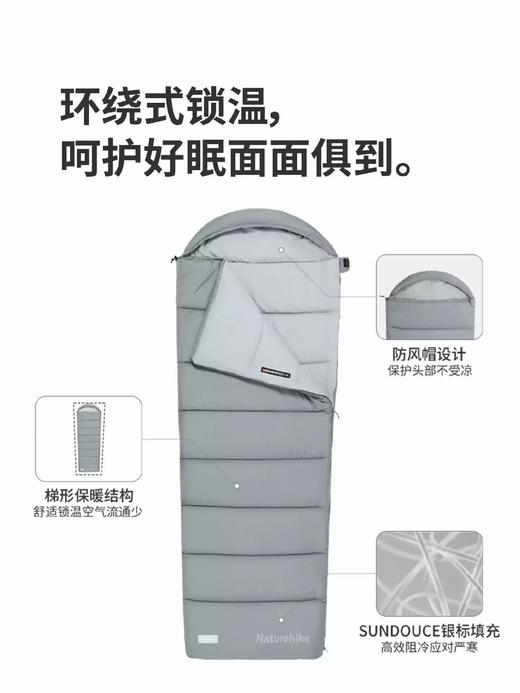 挪客睡袋成人四季通用冬季加厚防寒款户外露营便携双人被子两用 商品图0
