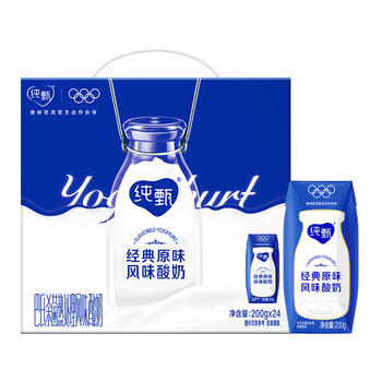 蒙牛纯甄原味风味酸奶200g*24盒 早餐佐餐年货礼盒 /水饮冲调 /常温奶 /酸奶 商品图3
