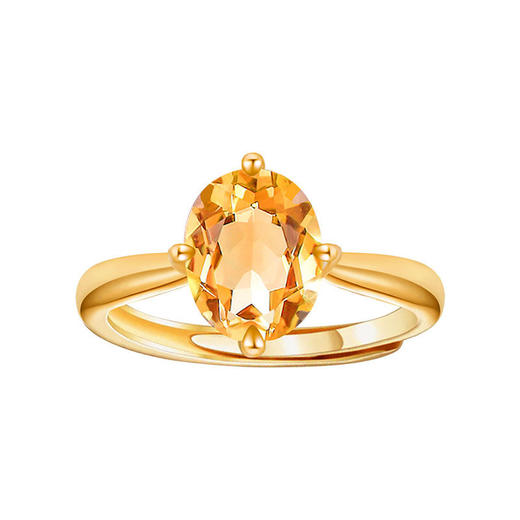 【黄水晶戒指】周六（3.21）中午12点开始 S925银均码时尚简约时尚首饰品送女生节日礼物JR25059-水晶CC 商品图4