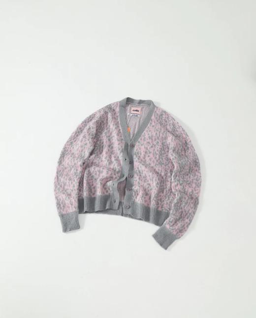 F032043春秋新款休闲时尚马海毛豹纹针织纽扣毛衣开衫外套 商品图3