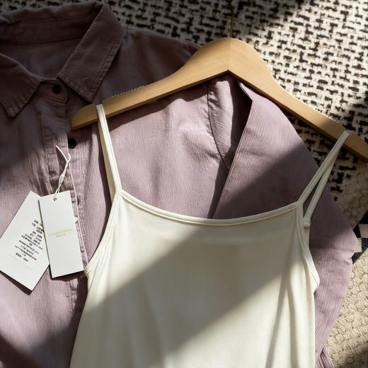 LONGNVFAIR特调100%全棉灯芯绒衬衣 赠送白色吊带 绝美巨显白香芋紫 商品图4