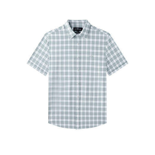 【高弹】德鲨2026夏季新款短袖衬衫男休闲百搭打底上衣男格子衬衣 商品图4