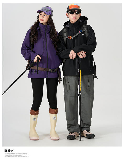 一件搞定春秋出行💥【JEEP吉普春秋季户外软壳防风冲锋衣情侣款JP-QX9380】 商品图5