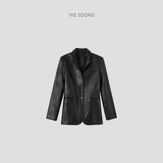 THESOONG"新西兰进口泡泡皮"羊皮立裁自然呼吸感皮衣外套8774 商品图5