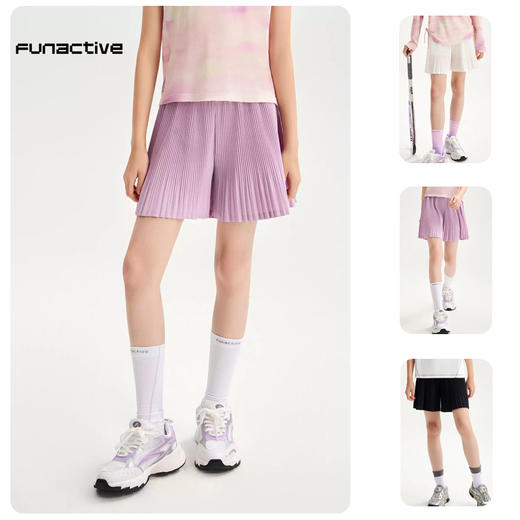 【26春上新】funactive女童网球短裤儿童运动裙裤亲肤透气短裤F1GK60337 商品图0
