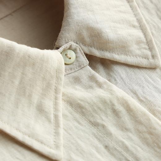 下单3-7天发货！Mylyis 雨露麻休闲短款衬衫/九分裤 短款衬衫翻领利落 双口袋点缀细节 搭配松紧腰九分裤 随性垂坠 适配日常通勤 商品图14