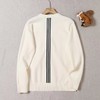 F0320140男女同款刺绣logo后背三条杠V领+排扣设计毛衣开衫 商品缩略图7
