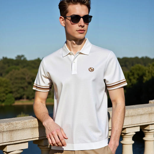 品质翻领刺绣短袖POLO衫撞色短袖男士休闲夏季新款时尚T恤   XLM-CAC8687203 商品图1