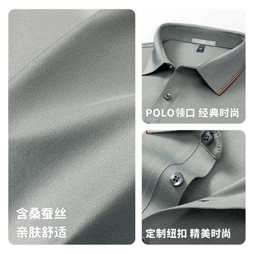 【含桑蚕丝】圣得西男士短袖polo衫2026新款春季职场商务风上衣 商品图4