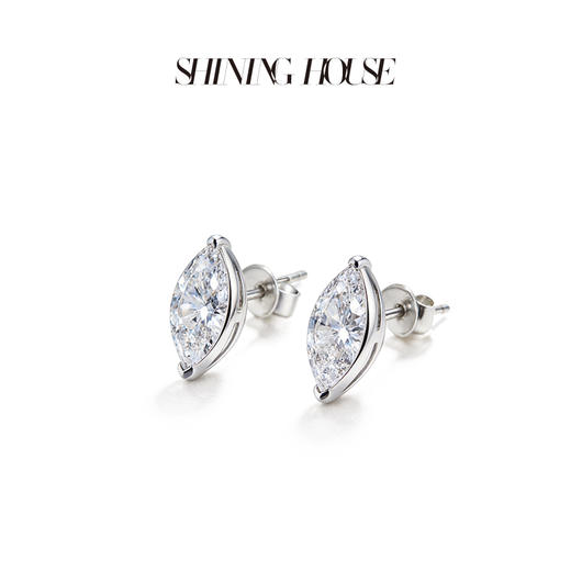 Ease·Shining系列 ShiningHouse[培育] 18k金钻石耳饰 圆钻形椭圆形水滴形公主方形心形马眼形人工真钻人造钻石K金耳饰简约钻石耳饰悦己送礼臻选【此商品不支持7天无理由退货退款】 商品图6