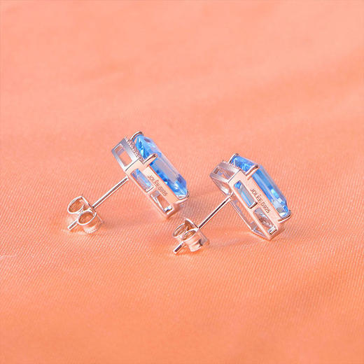 【托帕石轻奢耳钉】周六（3.21）中午12点开始 S925银时尚彩色宝石耳饰品送女士礼物JE25057-水晶CC 商品图3