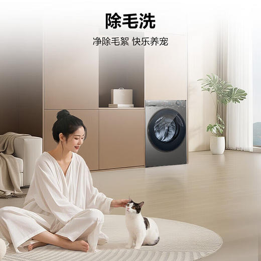 海尔（Haier）12公斤智能变频全自动滚筒洗衣机 家用大容量 12公斤+1.12洗净比+525大桶径+除毛洗 单洗XQG120-L5NP 商品图5