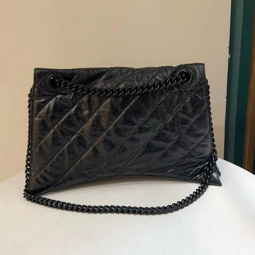 巴黎世家 crush so black 油蜡牛皮 大号 沙漏包 商品图1