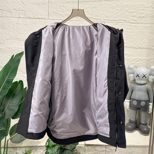 F032035女孩美式运动宽松多口袋连帽中长款梭织格子带帽防风防水冲锋衣 商品图4