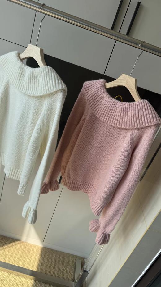 F032078温柔甜美日系少女风日常通勤百搭大翻领针织开衫 商品图5