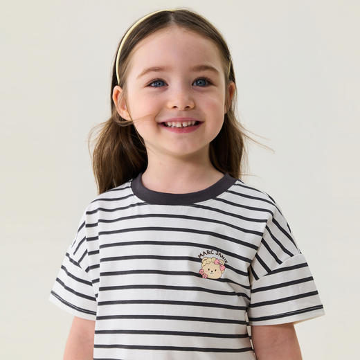 马克珍妮软萌猫咪女童凉感条纹T 2026年夏装新款560836 商品图3