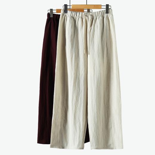 下单3-7天发货！Mylyis 雨露麻休闲短款衬衫/九分裤 短款衬衫翻领利落 双口袋点缀细节 搭配松紧腰九分裤 随性垂坠 适配日常通勤 商品图1