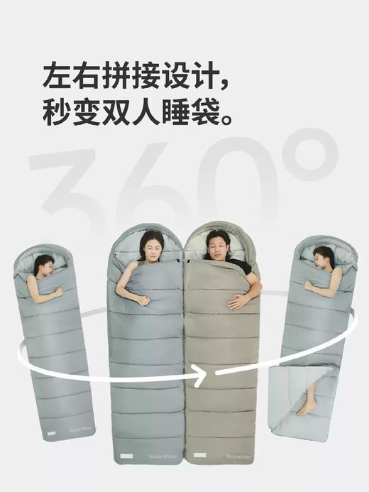 挪客睡袋成人四季通用冬季加厚防寒款户外露营便携双人被子两用 商品图2