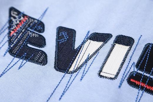 F0320139男士日常通勤胸前双口袋点缀印花刺绣衬衫上衣 商品图13