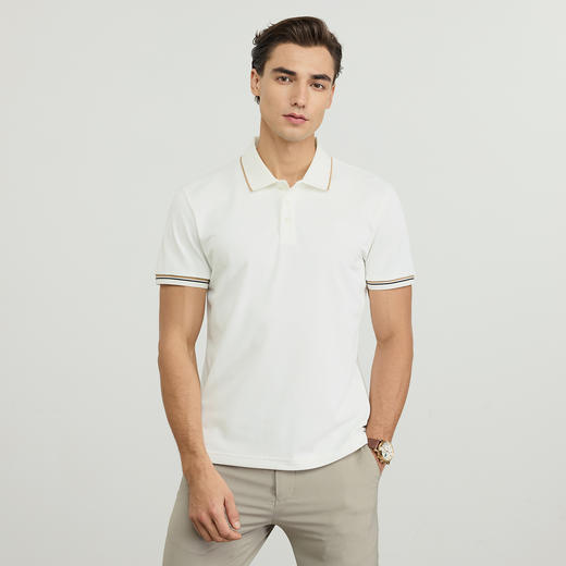 德鲨鲨鱼白色短袖POLO衫男青年2026夏新款休闲百搭上衣翻领T恤衫 商品图1
