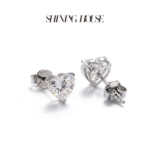 Ease·Shining系列 ShiningHouse[培育] 18k金钻石耳饰 圆钻形椭圆形水滴形公主方形心形马眼形人工真钻人造钻石K金耳饰简约钻石耳饰悦己送礼臻选【此商品不支持7天无理由退货退款】 商品图12