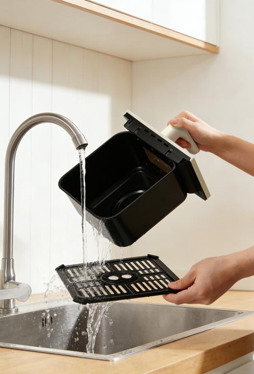 【可视空气炸锅】BRUNO复古5L空气炸锅BOE129-IV 蒸汽嫩烤 无需翻面 一机6用 18种菜单 容量5L 360度热风 不粘涂层内胆 抽拉式断电 商品图8