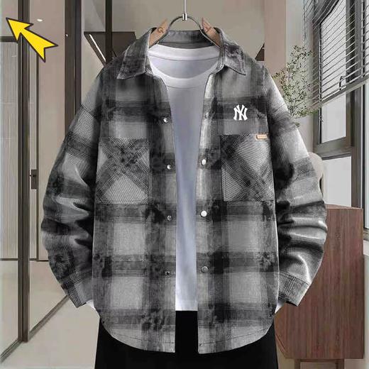 F0320130春秋款巴洛克翻领纹理感提花港风大码长袖衬衣衬衫 商品图2