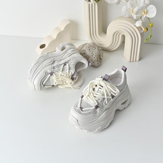 经典鲨2026年夏专柜新品韩版时尚薄款透气厚底显高老爹鞋女KW160-629131 商品图1