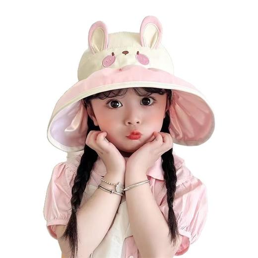 【大檐遮阳❗️超萌】大檐风扇帽夏季女童防晒帽防紫外线空顶遮阳帽可折叠男宝宝帽超萌,ya 商品图3