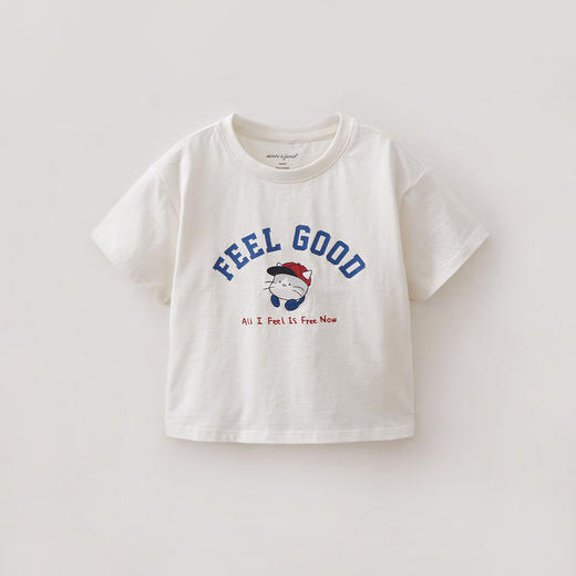 马克珍妮快乐猫咪男童透气纯棉T2026年夏装新款560328 商品图2