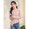 鹿向南「桃枝酿雪」粉红色轻薄长袖T恤女春季新款时尚设计感上衣 商品缩略图3