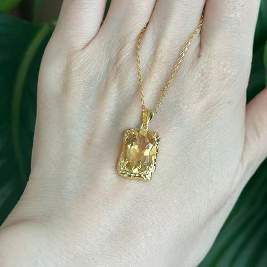 【黄水晶项链/耳钉】周六（3.21）中午12点开始 S925银轻奢时尚彩宝吊坠饰品送女士节日礼物JP25060/JE25060-水晶CC 商品图1