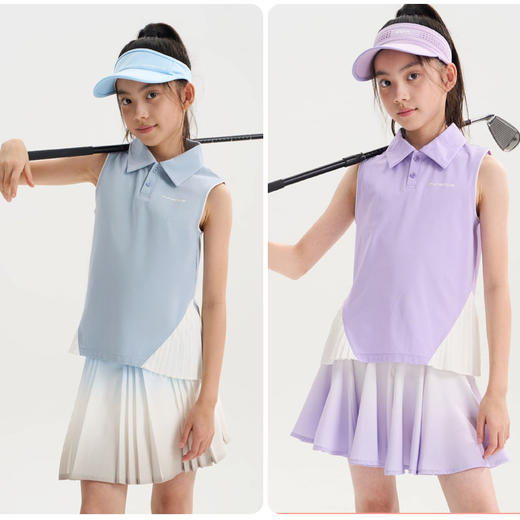 funactive儿童网球运动无袖背心T恤夏季女童透气速干防晒吊带外穿F1GB10230 商品图0