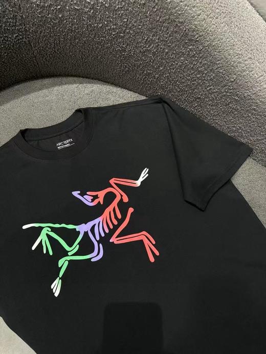 F0320134新款彩色鸟渐变印花宽松男女同款圆领纯棉短袖T恤 商品图7