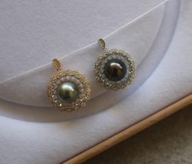 年少不知珍珠美 哈！天然海水 大溪地 面珠 S925银+人造小锆石 吊坠