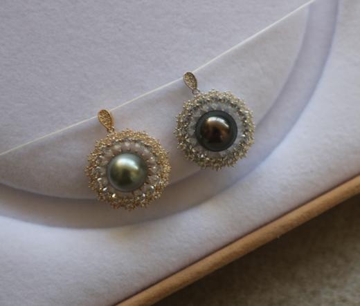 年少不知珍珠美 哈！天然海水 大溪地 面珠 S925银+人造小锆石 吊坠 商品图0