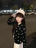 F032016春季新款休闲百搭黑底白星圆领少女感针织长袖开衫 商品缩略图9