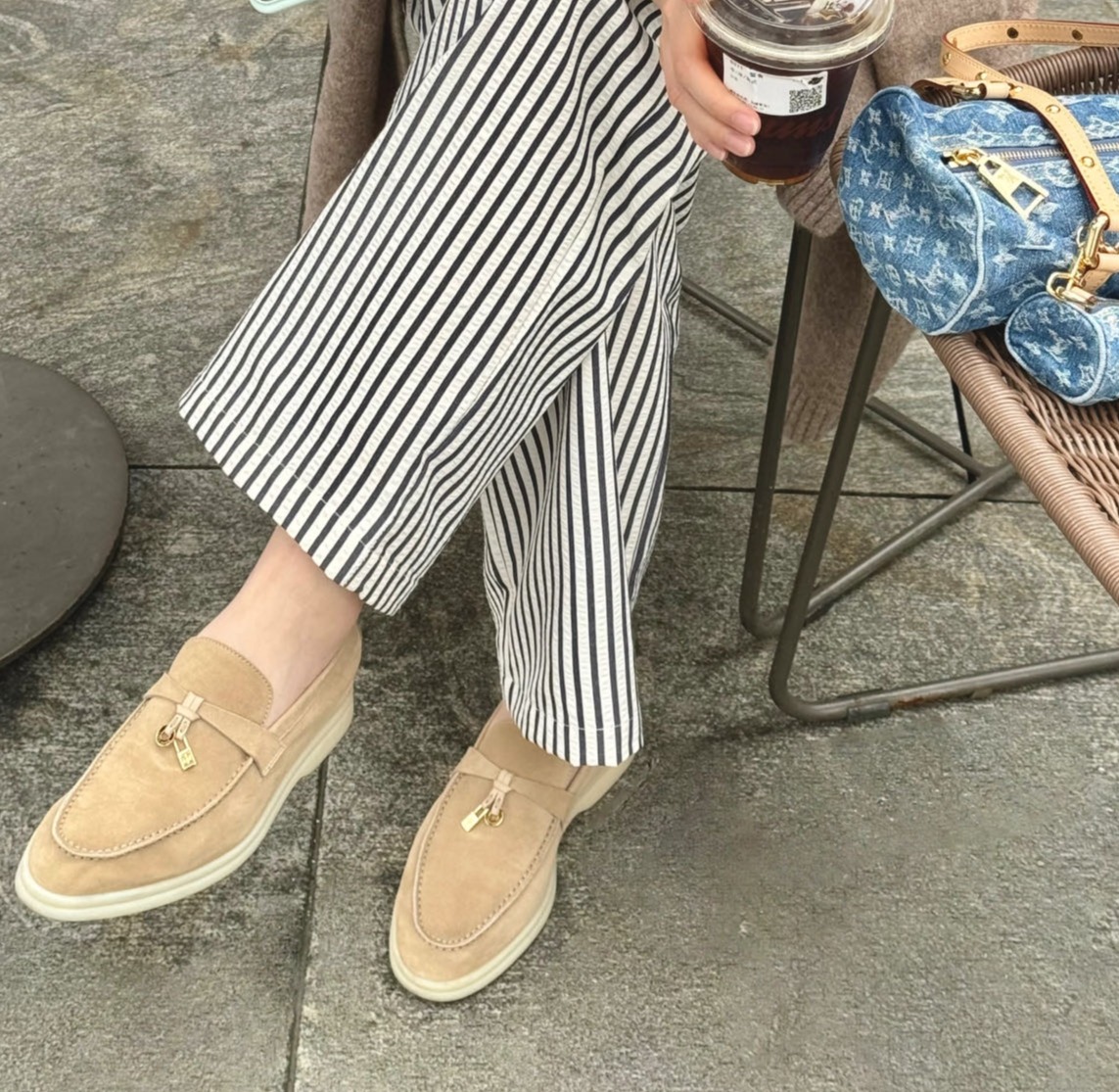 （3-5天发货）喵小仟LP同款 流苏锁扣乐福鞋