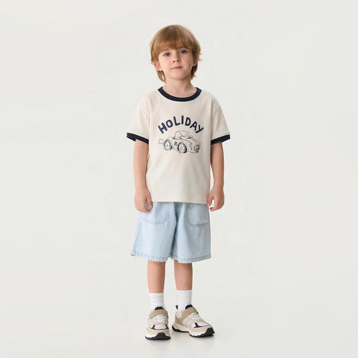 马克珍妮复古汽车男童透气凉感T2026年夏装新款560312 商品图3