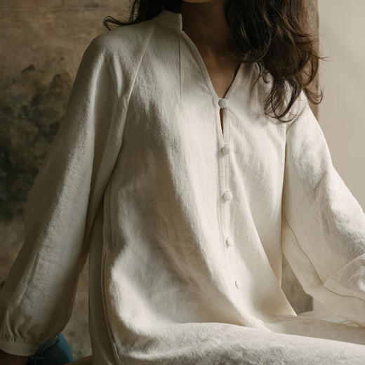 【上新88折】「女祭司」系列白袍 | 开领连衣裙 禾娑基地 敦煌生态种植棉麻 无塑星球 商品图10