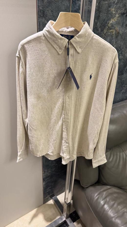 F032015新款老钱风5色亚麻衬衫绵软舒适日常白搭防晒衬衣 商品图5