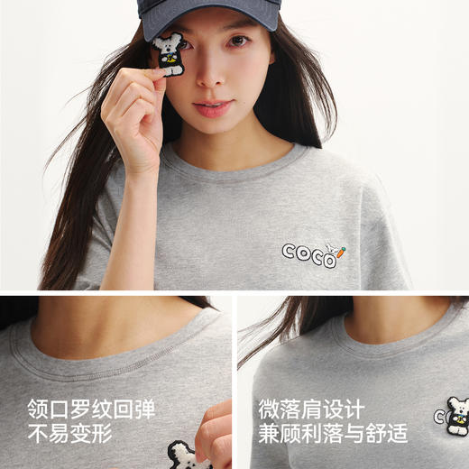 森马BRUNCH BROTHER联名短袖T恤女夏季纯棉刺绣图案2026新款上衣 商品图3