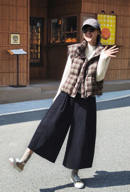 复古风拿捏稳纯棉灯芯绒裤阔腿裙子 商品图3