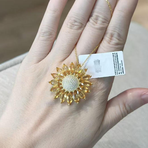 【黄水晶轻奢耳钉/项链】S925银时尚向日葵饰品送女生日节日礼物JE25053/JP25053-水晶CC 商品图2