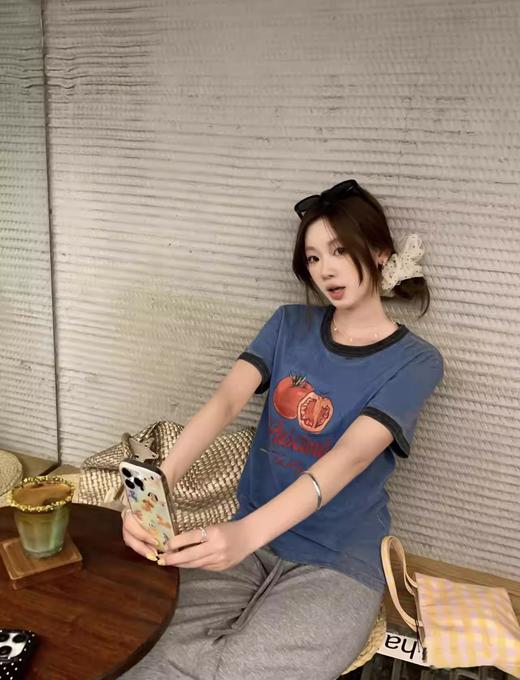 100%雨露棉复古炒色番茄T 🍅韩国单～休闲短袖T恤 商品图10