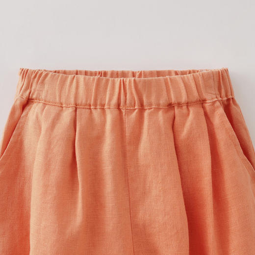 马克珍妮100%亚麻男童七分灯笼裤2026年夏装新款560353 商品图4